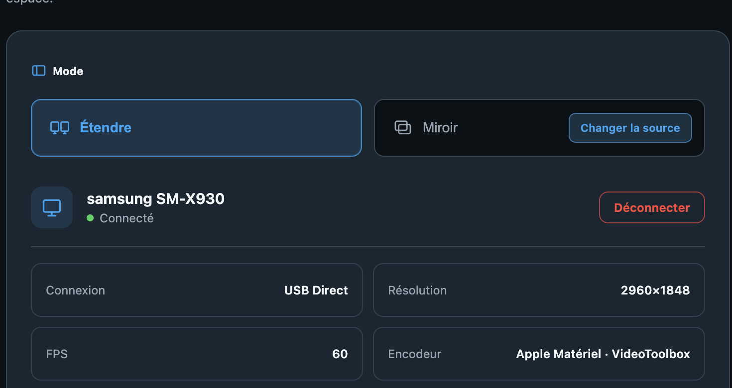 Mode et source · Any Display 1.6.2